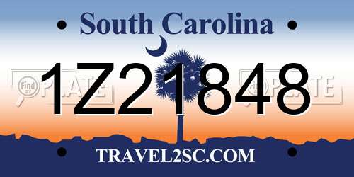 1Z21848 South Carolina License Plate