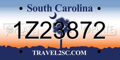 1Z23872 South Carolina License Plate