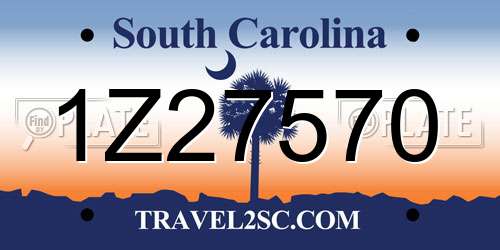 1Z27570 South Carolina License Plate
