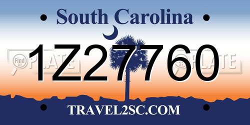 1Z27760 South Carolina License Plate
