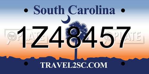 1Z48457 South Carolina License Plate