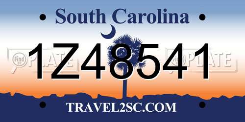 1Z48541 South Carolina License Plate