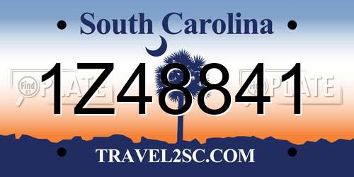 1Z48841 South Carolina License Plate