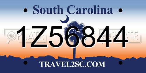 1Z56844 South Carolina License Plate