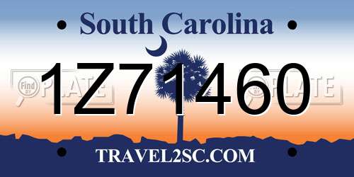 1Z71460 South Carolina License Plate
