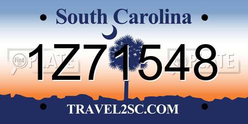 1Z71548 South Carolina License Plate