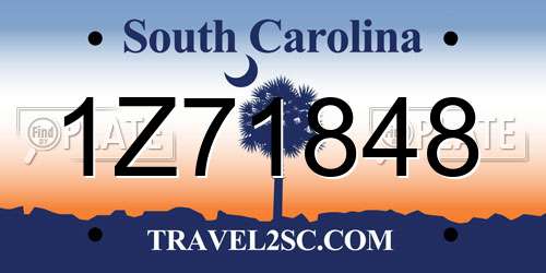 1Z71848 South Carolina License Plate