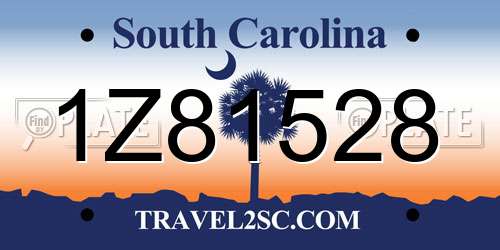 1Z81528 South Carolina License Plate