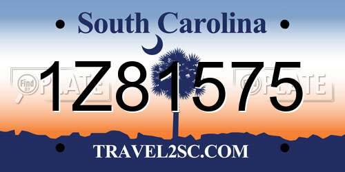 1Z81575 South Carolina License Plate
