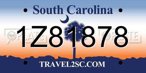 1Z81878 South Carolina License Plate