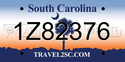 1Z82376 South Carolina License Plate