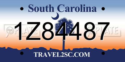 1Z84487 South Carolina License Plate