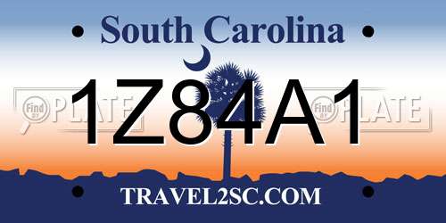 1Z84A1 South Carolina License Plate