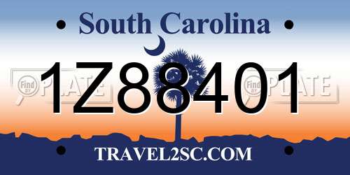 1Z88401 South Carolina License Plate