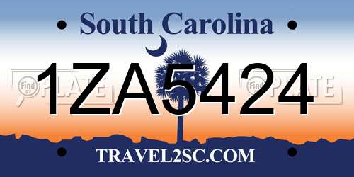 1ZA5424 South Carolina License Plate