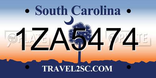 1ZA5474 South Carolina License Plate