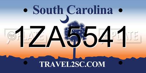 1ZA5541 South Carolina License Plate