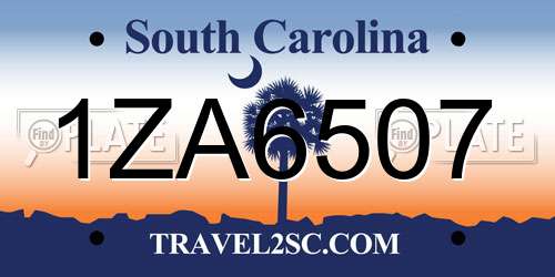 1ZA6507 South Carolina License Plate