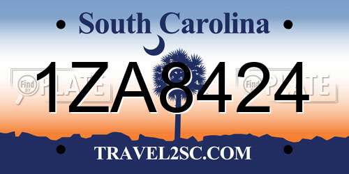 1ZA8424 South Carolina License Plate