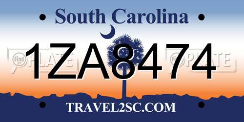 1ZA8474 South Carolina License Plate