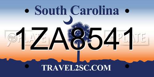 1ZA8541 South Carolina License Plate