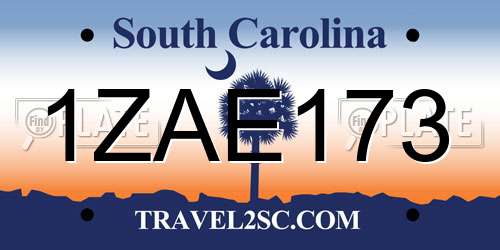 1ZAE173 South Carolina License Plate