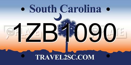 1ZB1090 South Carolina License Plate