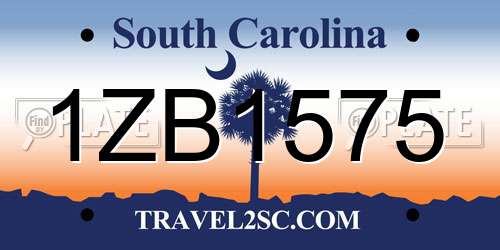 1ZB1575 South Carolina License Plate