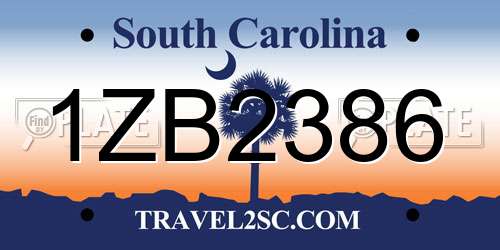 1ZB2386 South Carolina License Plate