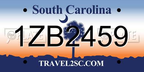 1ZB2459 South Carolina License Plate