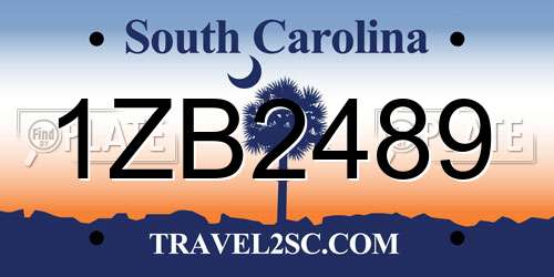 1ZB2489 South Carolina License Plate