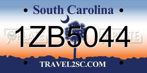 1ZB5044 South Carolina License Plate