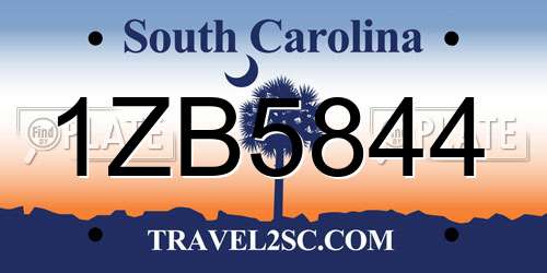 1ZB5844 South Carolina License Plate
