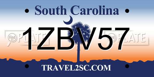 1ZBV57 South Carolina License Plate