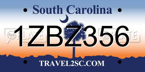 1ZBZ356 South Carolina License Plate