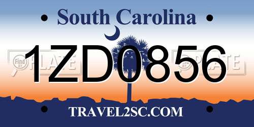 1ZD0856 South Carolina License Plate