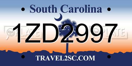 1ZD2997 South Carolina License Plate
