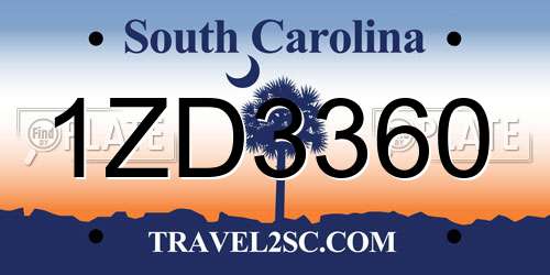 1ZD3360 South Carolina License Plate