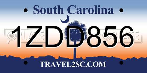 1ZDD856 South Carolina License Plate