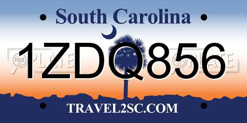 1ZDQ856 South Carolina License Plate