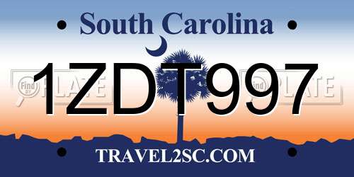 1ZDT997 South Carolina License Plate