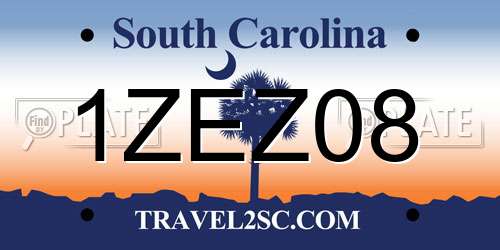1ZEZ08 South Carolina License Plate