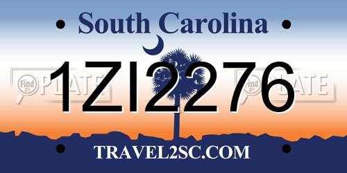1ZI2276 South Carolina License Plate
