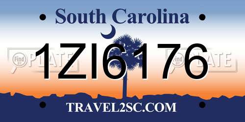 1ZI6176 South Carolina License Plate