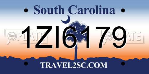 1ZI6179 South Carolina License Plate