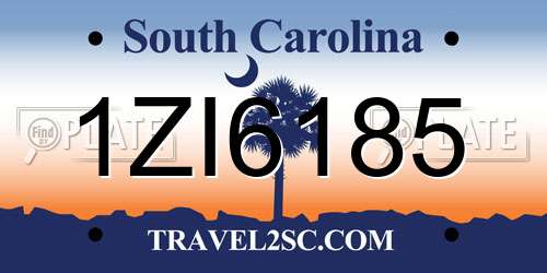 1ZI6185 South Carolina License Plate