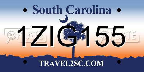 1ZIG155 South Carolina License Plate