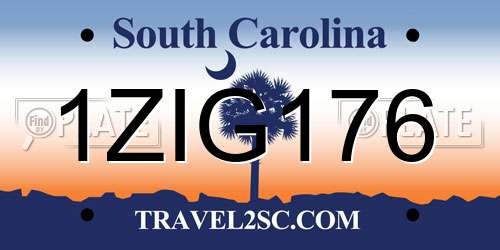 1ZIG176 South Carolina License Plate