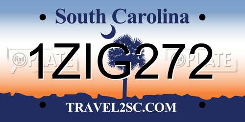 1ZIG272 South Carolina License Plate