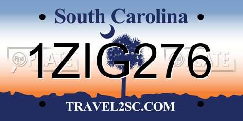 1ZIG276 South Carolina License Plate